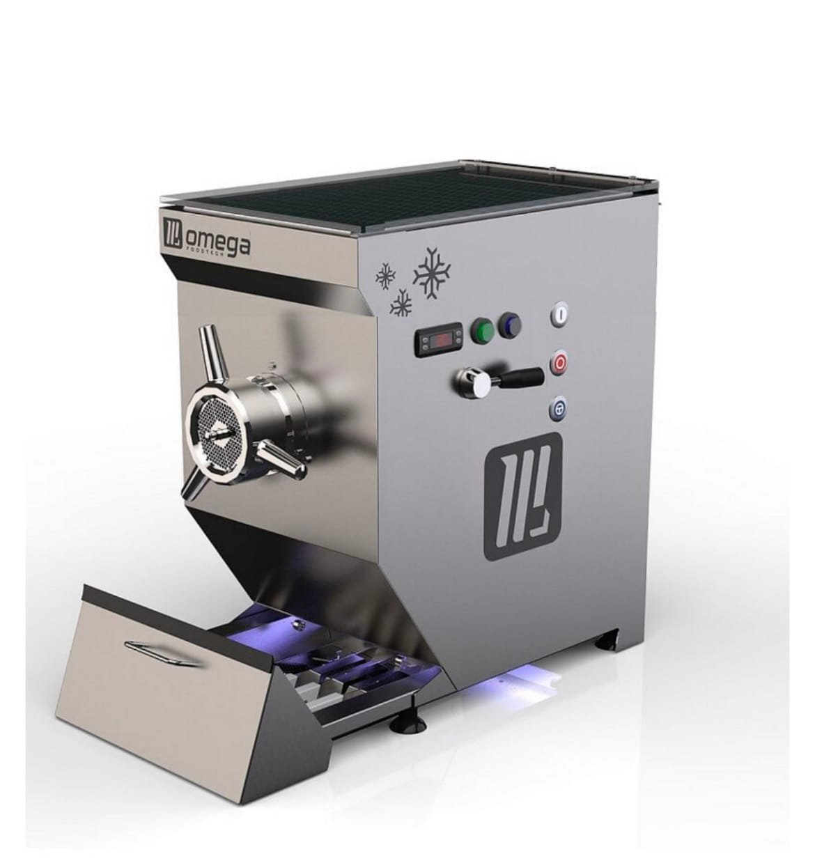 Meat Mincer refrigerated with UV-C sanitizing tools drawer